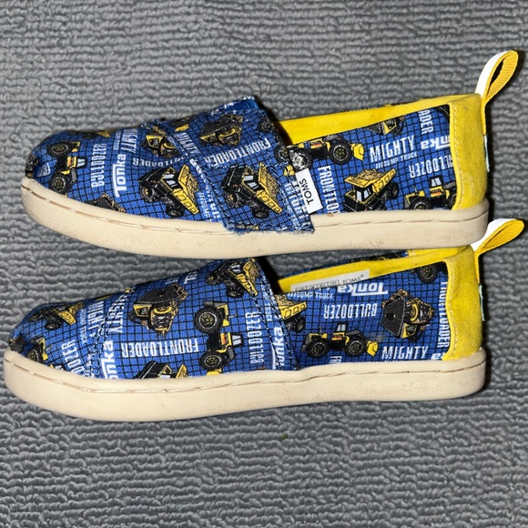 EUC Toms x Tonka trucks blue/yellow toddler shoes, size 10c T10 10 construction - Picture 3 of 6